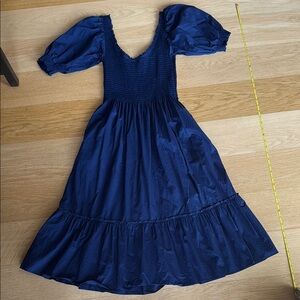Hill House Navy Smocked Nap Dress Small
